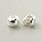 925 Sterling Silver Crimp Beads Covers, Flat Round, Silver, 3x2.5mm, Hole: 1mm