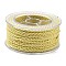 20M Nylon Twisted Round Cord, for Bag Strap Making, Yellow, 2mm, about 21.87 Yards(20m)/Roll