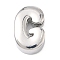 Brass Initial Beads, Platinum, Long-Lasting Plated, Rack Plating, Lead Free & Cadmium Free, Letter G, 21x13.5x6.5mm, Hole: 8.5x4mm