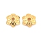 925 Sterling Silver Bead Caps, 6-Petal, Flower, Real 18K Gold Plated, 8x7x2mm, Hole: 1.5mm