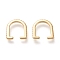 Brass Cuff Earrings, U Shape, Real 18K Gold Plated, 15.5x15x2mm