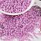 MIYUKI Round Rocailles Beads, Japanese Seed Beads, 8/0, (RR644) Dyed Hot Pink Silverlined Alabaster, 3mm, Hole: 1mm, about 19000~20500pcs/pound