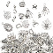Halloween Theme Tibetan Style Alloy Pendants, Mixed Shapes Charms, Antique Silver, 25mm, 100pcs/bag