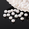 8/0 Grade A Round Glass Seed Beads, Opaque Colours Rainbow, White, 3x2mm, Hole: 1mm, about 13000pcs/pound