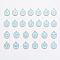 Initial Letter A~Z Alphabet Enamel Charms, Flat Round Disc Double Sided Charms, Light Sky Blue, 14x12x2mm, Hole: 1.5mm, 26pcs/set