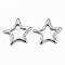 Non-Tarnish 304 Stainless Steel Links, Star, Stainless Steel Color, 16x17x2mm, Hole: 8x8mm