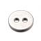 Tarnish Resistant 201 Stainless Steel Buttons, 2-Hole, Flat Round, Stainless Steel Color, 12x1mm, Hole: 2mm
