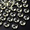 Transparent Acrylic Beads, Flat Round, Yellow, 14x7mm, Hole: 2mm, about 615pcs/500g
