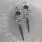 Moon Gothic Style Alloy Dangle Earrings, Antique Silver, 75~78x20mm