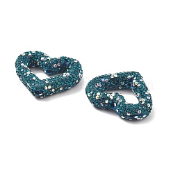 Бусины из полимерной глины в форме сердца со стразами&nbsp;CLAY-NH0001-09B-01