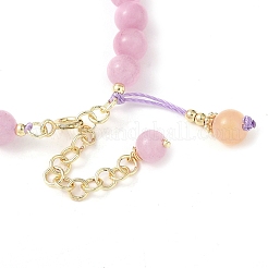 Круглые браслеты из окрашенных натуральных драгоценных камней и натурального жемчуга BJEW-C068-02G