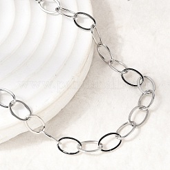 Плоские овальные звенья цепочки из нержавеющей стали 201 толщиной 6 мм&nbsp;NJEW-K302-13P