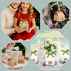 30 шт. 2-х цветные коробки из крафт-бумаги в форме домика с лентой и окошком&nbsp;ABAG-PH0001-54B