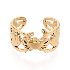 Открытые кольца-манжеты из нержавеющей стали 304 с ионным покрытием (IP) для женщин&nbsp;RJEW-N052-17G