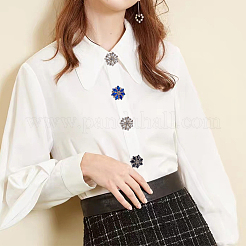 6 шт. запонки из латуни со стразами&nbsp;HJEW-PH02146