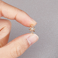 20 шт. латунные подвески-коннекторы с прозрачным кубическим цирконием&nbsp;KK-GO0001-67