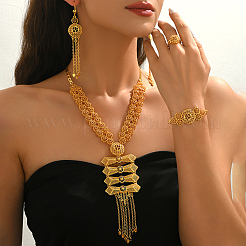 Комплекты из полых геометрических браслетов с кисточками из сплава в ближневосточном стиле для женщин&nbsp;QG4833