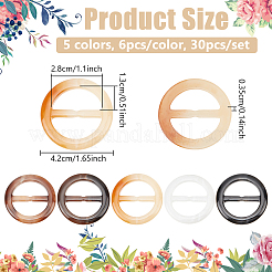 30 шт. 5-х цветные зажимы для шарфа из смолы&nbsp;BUTT-NB0001-86