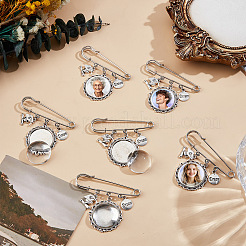 6 шт. фурнитура для броши из нержавеющей стали&nbsp;JEWB-NB00001