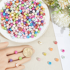 800 шт. акриловые бусины с крестообразным узором 2 видов&nbsp;MACR-PA0001-45E