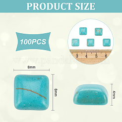 100 шт. фурнитура для поделок из окрашенного синтетического бирюзового драгоценного камня с плоской основой кабошоны&nbsp;TURQ-HY0001-03