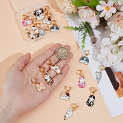 18 шт. 9 стиля кошачий сплав эмалированный стетоскоп подвеска украшения&nbsp;HJEW-OC00184