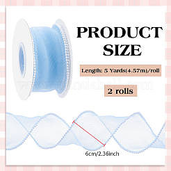 5 ярд ленты из органзы с пластиковой жемчужиной по краю&nbsp;OCOR-WH0101-185C