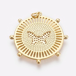 Латунные микро проложить кубического циркония подвески&nbsp;ZIRC-O026-23G-NR