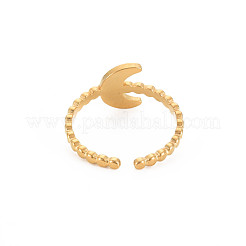 Ионное покрытие(ip) 304 нержавеющая сталь луна открытое кольцо-манжета для женщин&nbsp;X-RJEW-S405-224G