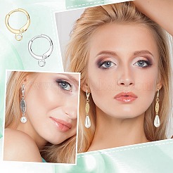 24 пара двухцветных латунных сережек-колец Huggie Hoop DIY-CN0002-06