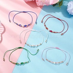 Плетеные браслеты из стеклянных и бисера&nbsp;BJEW-MZ00283