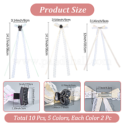 10 шт. 5-х цветные заколки-бантики из полиэфирной смолы&nbsp;PHAR-CN0001-05