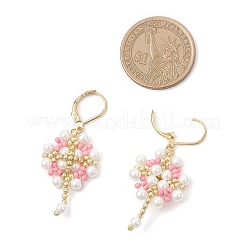 Серьги из нержавеющей стали 304 с цветком и крестом&nbsp;EJEW-MZ00507-05