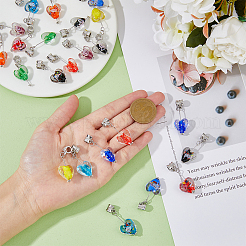 24шт 12 цвета ручной работы светящиеся лэмпворк европейские висячие подвески&nbsp;PALLOY-AB00087