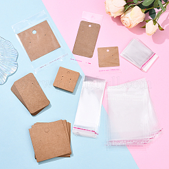 100 шт. Карточки для демонстрации сережек из крафт-бумаги с отверстием для подвешивания&nbsp;CDIS-YW0001-21