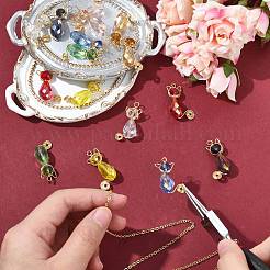 16шт 8 цвета стеклянные подвески&nbsp;PALLOY-CJ00093