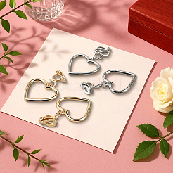4 пара двухцветных серег-клипс из железного сплава&nbsp;EJEW-HY0001-38