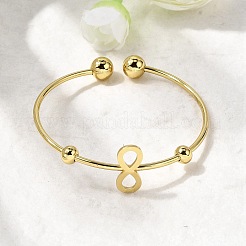 201 браслет-манжета из нержавеющей стали&nbsp;BJEW-Z151-02G-01