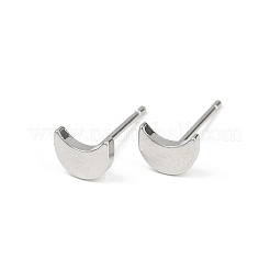 Серьги-гвоздики в форме луны из латуни для женщин&nbsp;EJEW-G441-06A-P