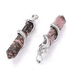 Натуральные родониты большие остроконечные подвески&nbsp;G-F696-B04
