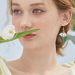 2 пара двух стилей сережек-подвесок из сплава с эмалью&nbsp;EJEW-HS00006