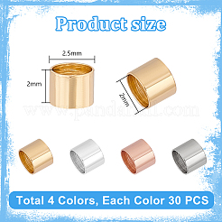 120 шт. 4-х цветные бусины из нержавеющей стали 304 STAS-PH0005-74