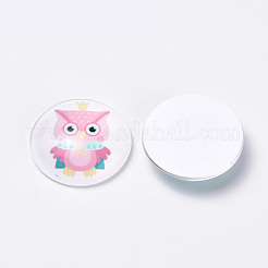 Печатные стеклянные плоские задние кабошоны&nbsp;GGLA-Q056-001-10mm