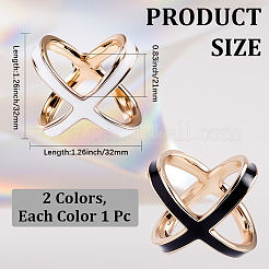 2 шт. 2-цветный эмалированный зажим для шарфа для женщин&nbsp;AJEW-CY0001-71