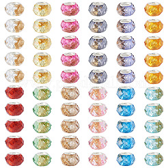 84 шт. 12-х цветные прозрачные бусины из смолы в форме ронделла европейские&nbsp;RESI-TA0004-73