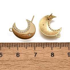 Латунные микро-паве прозрачные серьги-гвоздики из циркония&nbsp;LS-KK-G530-03G