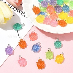 32 шт. 8-цветные градиентные подвески из непрозрачной светящейся смолы&nbsp;RESI-FS0001-96