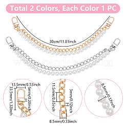 2 шт. 2-цветный удлинитель для ремня кошелька из АБС-пластика с имитацией жемчуга&nbsp;AJEW-UN0002-26