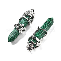 Синтетические малахитовые большие остроконечные подвески&nbsp;G-A172-16F