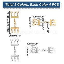 8 шт. 2-х цветные многорядные застежки из нержавеющей стали марки 304 с карабинами&nbsp;FIND-UN0001-65